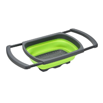 

Collapsible Colander Over The Sink Foldable Fruit Vegetable Washing Drain Basket Strainer With Extendable Handles Kitchen Tools
