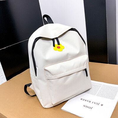 

Tailored Fashion Women Flower Canvas Pure Color Backpack Shoulder Bag Zipper Packages