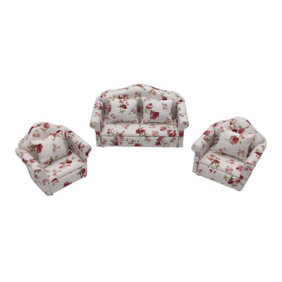 

Siaonvr Mini Dollhouse Furniture Sofa Set Miniature Living Room Kids Pretend Play Toy