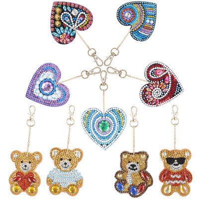

DIY Diamond Painting Keychain 5D Mosaic Making Full Drill Special Shape Diamond Painting Pendant