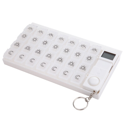 

Digital 7days Pill Reminder Organizer Pill Box Case Timer White