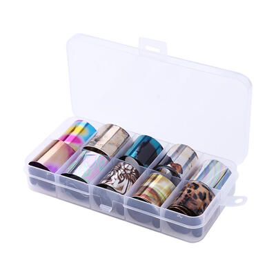 

10pcs Laser Starry Sky Nails Stickers Metal Foil Nails DIY Manicure Decals