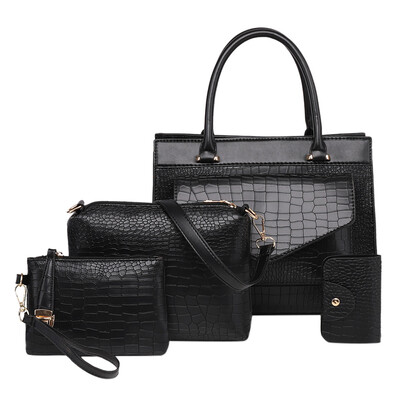 

Tailored Fashion Composite Bag Shoulder Crossbody Handbag Phone Bag For Women Girls 4Pcs