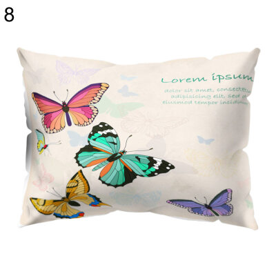 

Colorful Butterfly Rectangle Throw Pillow Case Cushion Cover Home Car Decor
