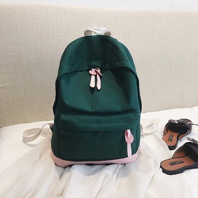 

Tailored Student Bag Men And Women Shoulder Bag Student Campus Solid Color Backpack