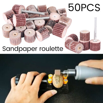 

50pcs 80600 Grit Flap Wheel Sandpaper Sanding Disc for Rotary Tool Shaft Drill Olishing Abrasive Tool