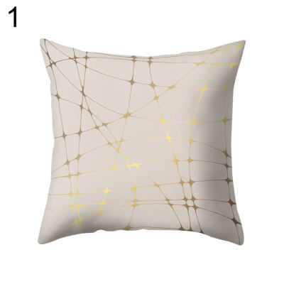 

Circle Line Leaf Square Pillow Case Cushion Cover Sofa Bed Car Cafe Office Decor