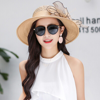 

Sunhat womens summer outing anti-UV sun-proof beach hat outdoor hundred flowers can fold large along the hat