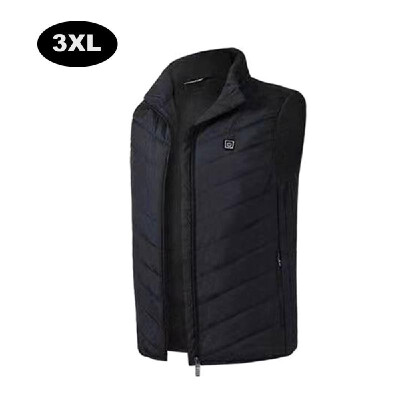 

USB Back Neck Electric Heating Warm Vest Mens Sleeveless Cotton Jacket Outdoor Heating Clothing