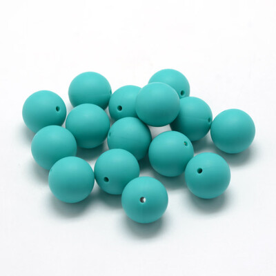

Food Grade Environmental Silicone Beads Chewing Beads For Teethers DIY Nursing Necklaces Making Round DarkTurquoise 810mm H