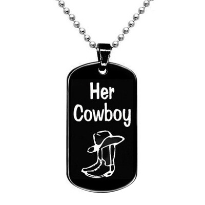 

Her Cowboy His Angel Love Infinity Couple Necklaces Pendant Necklace for Christmas Gifts