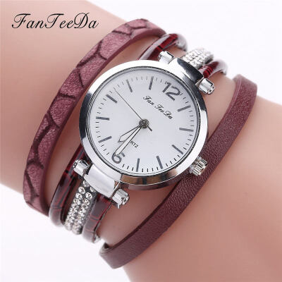 

High Quality Womens Watches Exquisite Dial Ladies Fashion Quartz Wristwatch Leather Winding Bracelet Clock Relogio Feminino