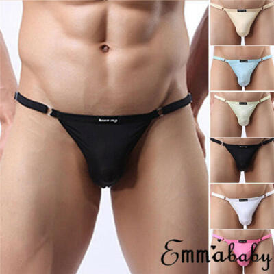 

UK Mens Sexy Low Waist U Convex Bikini Briefs Pants Thongs Underwear Underpant