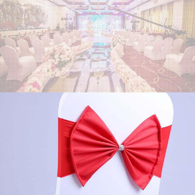 

Chair Sash Bow Elastic Chair Ribbon Back Tie Bands for Wedding Party Ceremony Banquet