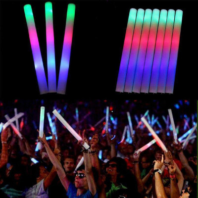 

Colorful Multi Color Sponge Glow Stick Foam Stick Concert Large Flash Stick 12pcs LED Stick Rally Flashing Light DJ Glow Wand