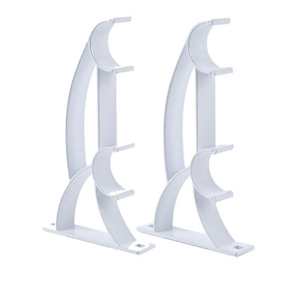 

〖Follure〗Double Rod Holder Curtain Pole Bracket Heavy Duty Metal Aluminum Alloy 2Pcs