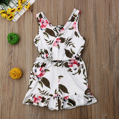 

Summer Toddler Baby Kids Girls Floral Romper Bodysuit Jumpsuit Outfit Clothes