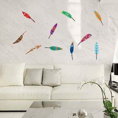 

〖Follure〗10PC Wall Sticker PVC Flying Feather Removable Bedroom Home Decal Mural Art Deco