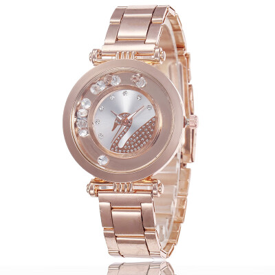 

Steel belt simple student watch with diamonds English watch swan fashion ladies small fresh watches