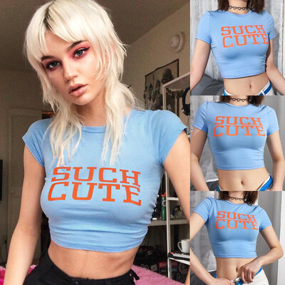 

Nomeni Women Sexy Mesh Crop Top Crew Neck Stretch Short Sleeve T-shirt Tops