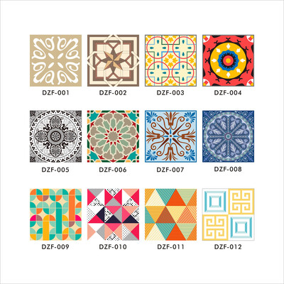 

Gobestart 12Pcs Decorative Tile Stickers Simulation Tile Stickers Fashion Tile Stickers