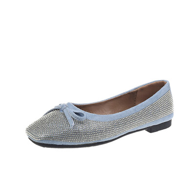 

Lazy womens shoes soft sole one foot pedal summer style shallow mouth single shoe women flat bottom water drill butterfly shallow