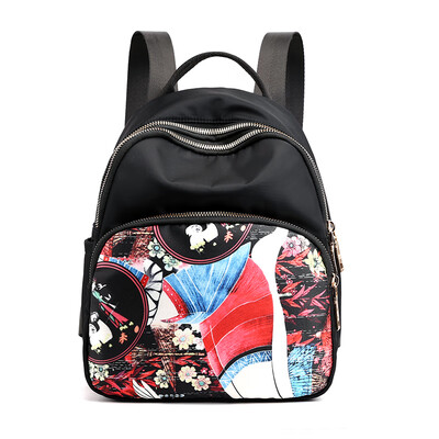 

Printed Shoulder Bag Fashion Printed Backpack Women Shoulder Simple Ethnic Style Light Travel Bag