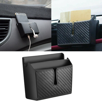

1pc Black Car Mobile Phone Storage Box Dash Mount Pouch Charging Cradle Holder