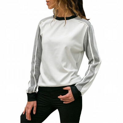 

Round collar long sleeve bottoming womens T-shirt pullover sweatshirt