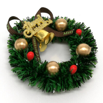 

2Pcs Diameter 6Cm Mini Christmas Wreath Decor Wall Door Hanging Ornament Garland Xmas Party Decor