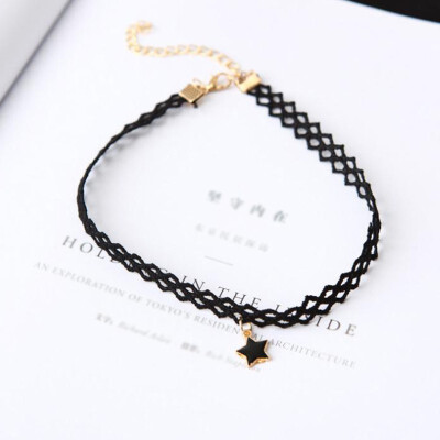 

jewelry Star geometric lace hollow five-pointed star short clavicle chain necklace female