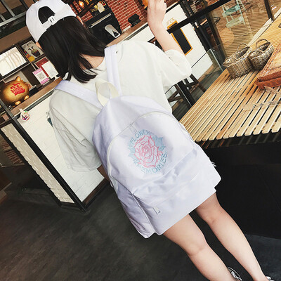 

Tailored Women Girls Canvas Embroidery Flowers School Bag Travel Backpack Bag