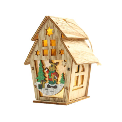 

Siaonvr Wood House Cute Christmas Tree Hanging Ornaments Holiday Decoration