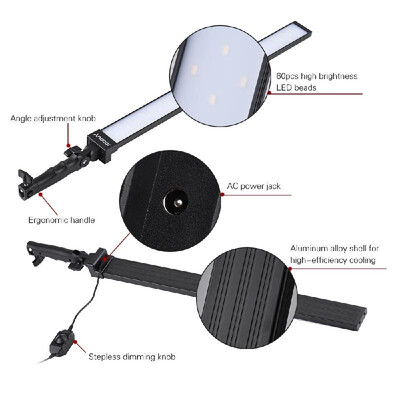 

Andoer Photography Studio LED Lighting Kit Dimmable LED Video Light Handheld Fill Light with Light Stand 36W 5500K CRI90 for Shoo