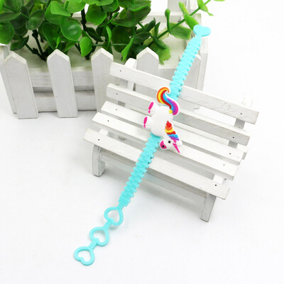 

Cartoon UNICORN Slap Bands Snap Band Bracelet Silicone Wristband Girls Party