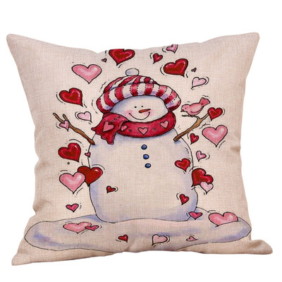 

〖Follure〗Christmas Christmas Snowman Cushion Cover Throw Pillow Case Sofa Bed Home Decor