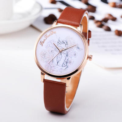 

2018 Dog Fashion Beautiful Temperament Fashionable Simple Ladies WristWatch Leather Souvenir Business Womens Quartz watch D