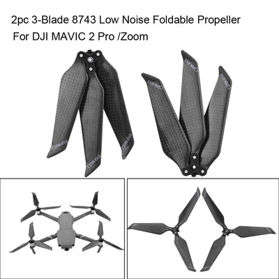 

Tailored 2PCs Carbon Fiber 8743 Foldable Propeller Low Noise 3-Blade For DJI Mavic 2 Pro