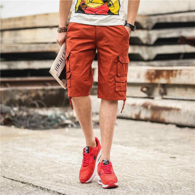 

SQSI shorts mens five pants mens overalls mens multi-pocket loose straight pants 4949