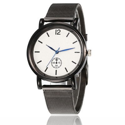 

Stainless steel mesh belt business mens watch Korean version of the trend of creative three-pin quartz watch