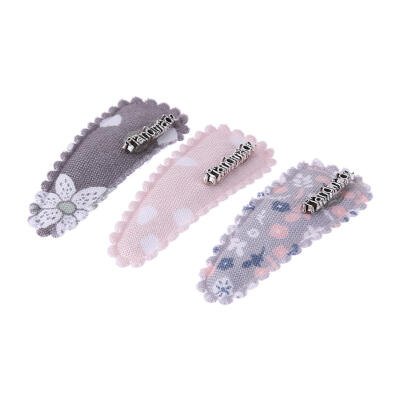 

3pcsset Cute Kids Girls Hairpins Floral Print Hair Clips Jewelry Ornaments