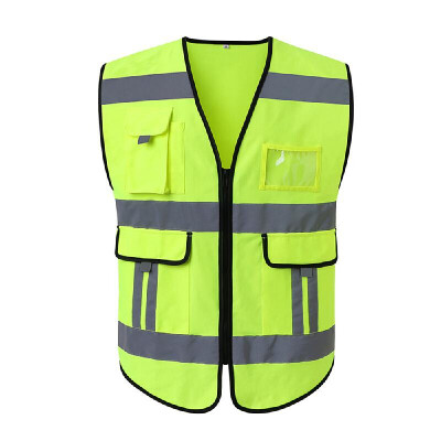 

120155 Reflective Safety Vest High Visibility Safety Vest Bright Neon Color Breathable Vest with 2-inch Reflective Strips for Cons