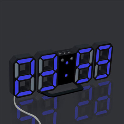 

Gobestart Modern Digital LED Table Desk Night Wall Clock Alarm Watch 24 or 12 Hour Display