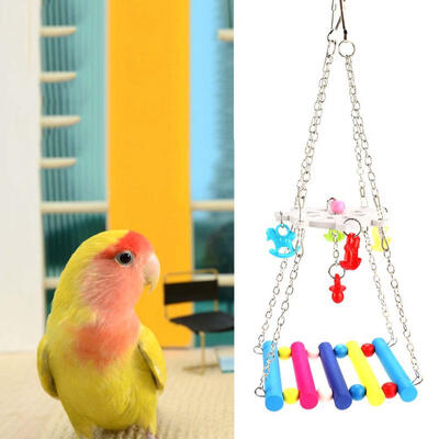 

Greensen 2 Pcs Wooden Bird Toy Pets Color Playing Chewing Biting for Parrot