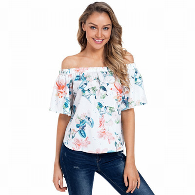 

One-neck collar half-sleeve bohemian print sling
