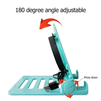 

Mini Foldable Desktop Phone Holder Bracket w Cooling Fan for Phone Tablet