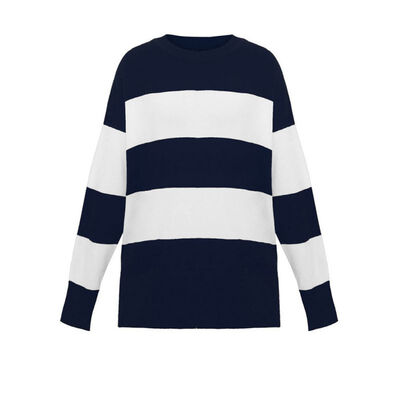 

Pullover Jumper Knitted Sweater Autumn Fashion Women Sweaters Round Neck Long Sleeve Striped pattern Sweater Female Casual Coat