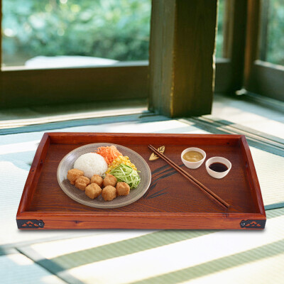 

Wooden Breakfast Tea TrayLarge Wood Serving tea Water Drinks Tray Wooden Breakfast Tea Serving Tray With Handle Serving tea Tray