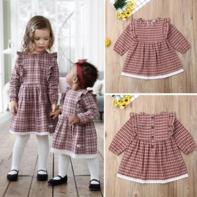 

Toddler Kid Girl Baby Dress Long Sleeve Princess Party Pageant Dresses Clothes