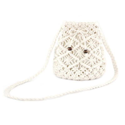 

Woven Shoulder Drawstring Bucket Handbags Women Casual Crossbody Beach Bags